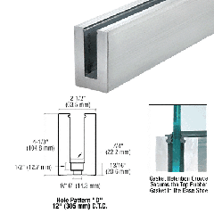 CRL Mill Aluminum 240" B5S Series Standard Square Base Shoe Drilled with 9/16" Hole Size