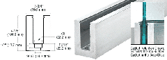 CRL Mill Aluminum Square Heavy-Duty Base Shoe Drilled with Hole Pattern "D" in a 20' Length