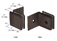 CRL Matte Black Fixed Panel Beveled Clamp With Large Leg