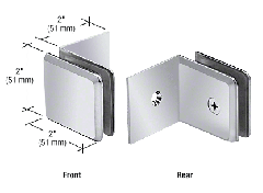 CRL Polished Chrome Fixed Panel Beveled Clamp With Large Leg