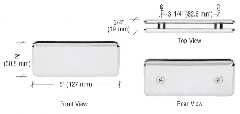 CRL Polished Nickel Beveled 180º Glass-to-Glass Clamp