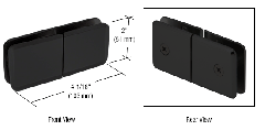 CRL Matte Black Square Beveled 180º Glass-to-Glass Movable Transom Clamp