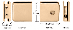 CRL Polished Brass Beveled Style Notch-in-Glass Fixed Panel U-Clamp