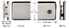 CRL Polished Nickel Beveled Style Notch-in-Glass Fixed Panel U-Clamp