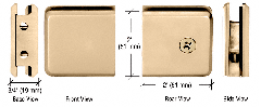 CRL Satin Brass Beveled Style Notch-in-Glass Fixed Panel U-Clamp