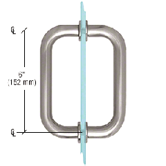 CRL Brushed Stainless 6" BM Series Tubular Back-to-Back Pull Handle