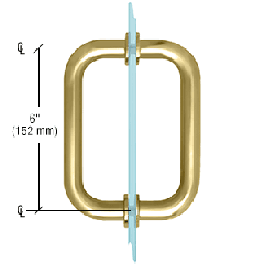 CRL Satin Brass 6" BM Series Tubular Back-to-Back Pull Handle