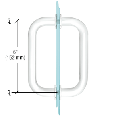 CRL White 6" BM Series Tubular Back-to-Back Pull Handle