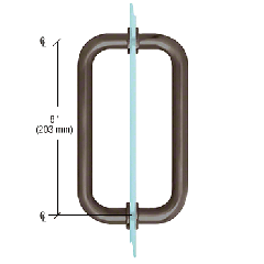 CRL Brushed Bronze 8" BM Series Tubular Back-to-Back Pull Handle