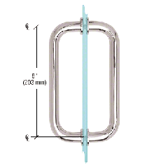 CRL Polished Chrome 8" BM Series Tubular Back-to-Back Pull Handle