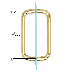 CRL Polished Brass 8" BM Series Back-to-Back Handle Without Metal Washers