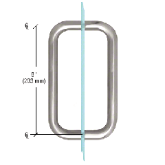 CRL Satin Chrome 8" BM Series Back-to-Back Handle Without Metal Washers