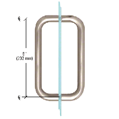 CRL Satin Nickel 8" BM Series Back-to-Back Handle Without Metal Washers