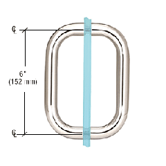 CRL Polished Nickel 6" Back-to-Back Solid Brass 3/4" Diameter Pull Handles Without Metal Washers