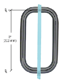 CRL Gun Metal 8" Back-to-Back Solid 3/4" Diameter Pull Handles Without Metal Washers