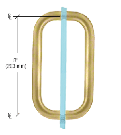 CRL Satin Brass 8" Back-to-Back Solid 3/4" Diameter Pull Handles Without Metal Washers