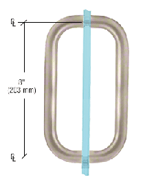 CRL Satin Nickel 8" Back-to-Back Solid 3/4" Diameter Pull Handles Without Metal Washers