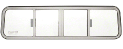 CRL Duo-Vent Four Panel Big Rig Slider with Clear Glass for 1976-1988 Chevy/GMC Conventional Cabs