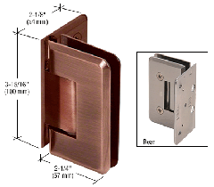 CRL Antique Brushed Copper Cologne 044 Series Wall Mount Offset Back Plate Hinge