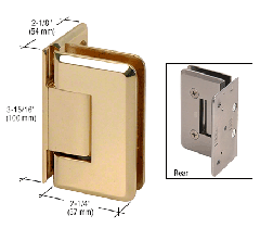 CRL Polished Brass Cologne 044 Series Wall Mount Offset Back Plate Hinge