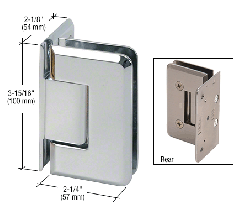 CRL Polished Chrome Cologne 044 Series Wall Mount Offset Back Plate Hinge