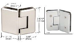 CRL Polished Nickel Cologne 045 Series 135º Glass-to-Glass Hinge