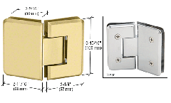 CRL Satin Brass Cologne 045 Series 135º Glass-to-Glass Hinge