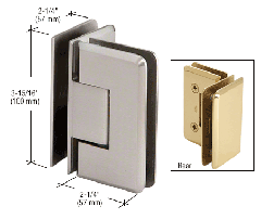 CRL Brushed Nickel Cologne 092 Series 90º Glass-to-Glass Hinge