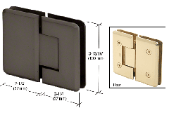 CRL Oil Rubbed Bronze Cologne 180 Series 180º Glass-to-Glass Hinge