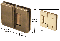 CRL Antique Brass Cologne 180 Series 180º Glass-to-Glass Hinge