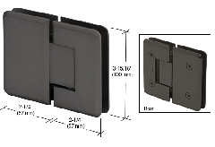 CRL Matte Black Cologne 180 Series 180º Glass-to-Glass Hinge