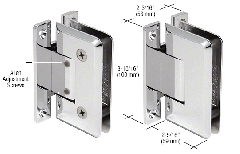 CRL Chrome Cologne 337 Series Adjustable Wall Mount Full Back Plate Hinge