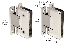 CRL Polished Nickel Cologne 337 Series Adjustable Wall Mount Full Back Plate Hinge