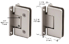 CRL Satin Chrome Cologne 337 Series Adjustable Wall Mount Full Back Plate Hinge