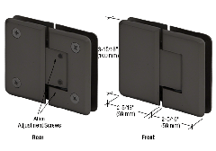 CRL Oil Rubbed Bronze Cologne 380 Series Adjustable 180º Glass-to-Glass Hinge