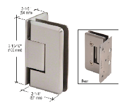 CRL Brushed Nickel Cologne 544 Series 5º Pre-Set Wall Mount Offset Back Plate Hinge