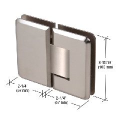 CRL Brushed Nickel 180º Glass-to-Glass Positive Close Cologne Hinge