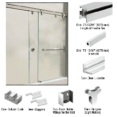 CRL Brushed Stainless Standard 180 Degree Contempo Kit