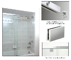 CRL Chrome Square Style 65" 180º Cabo Sliding Door System