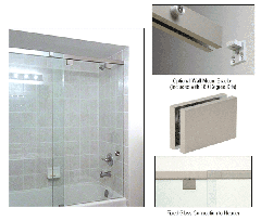 CRL Brushed Nickel 180º with Square Style Clamp - 84"