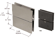 CRL Brushed Nickel Cardiff Series Glass-to-Glass Mount Hinge