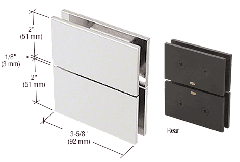 CRL Polished Chrome Cardiff Series Glass-to-Glass Mount Hinge