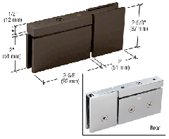 CRL Oil Rubbed Bronze Top or Bottom Cardiff Mount Pivot Hinge with Attached U-Clamp