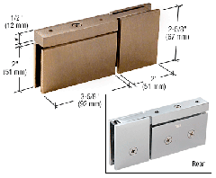 CRL Brushed Bronze Top or Bottom Mount Cardiff Pivot Hinge with Attached U-Clamp