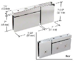 CRL Polished Chrome Top or Bottom Mount Cardiff Pivot Hinge with Attached U-Clamp