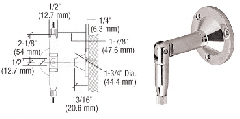 CRL Chrome Plated Hanger Pipe Base Fittings for Cable Display System