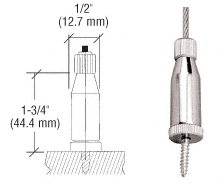 CRL Chrome Plated Long Round Floor Base Fitting for Cable Display System