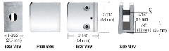 CRL Z-Series Small Square Zinc Glass Clamps for 3/8" Glass