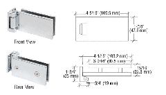 Mid-Size Patch Fittings for 3/8" Free Swing Offset Pivot Hinge