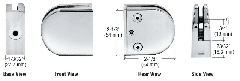 CRL Z-Series Round Type Flat Base Zinc Clamps for 3/8" Glass